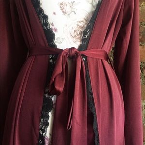 TOPSHOP Bordeaux house coat/robe